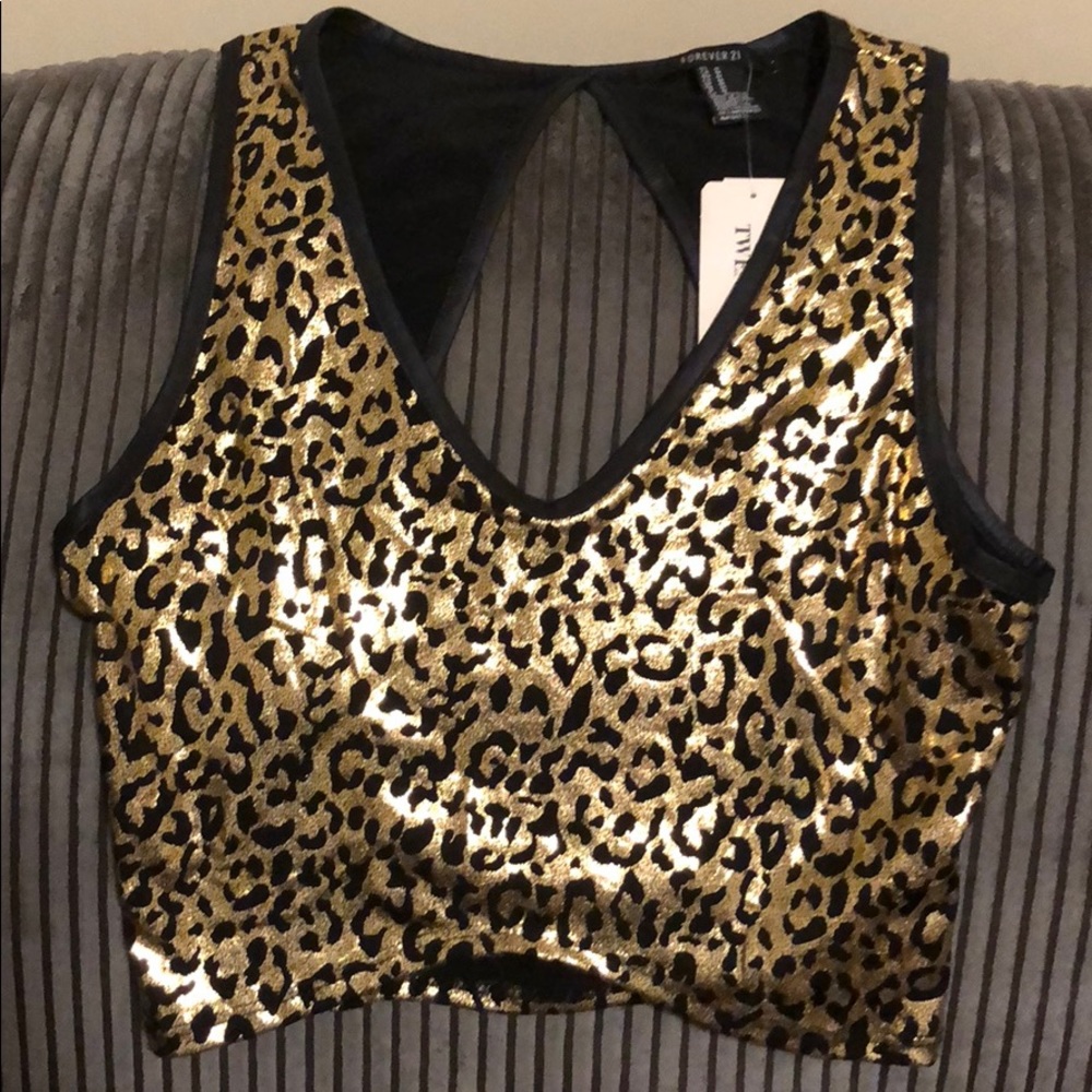 Forever 21 Shiny animal print crop top